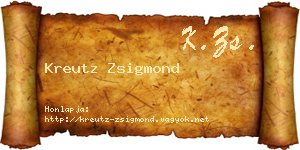 Kreutz Zsigmond névjegykártya